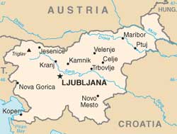 Mapa da Eslovênia
