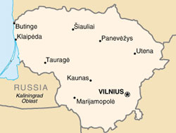 Mapa da Lituânia