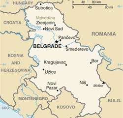 Mapa da Sérvia