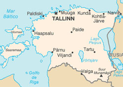 Mapa da Estônia