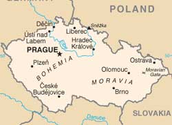 Mapa da República Tcheca