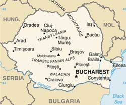 Mapa da Romênia